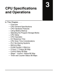 CPU Specifications and Operations