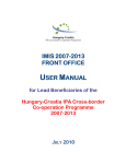 USER MANUAL - Hungary-Croatia IPA Cross-border Co