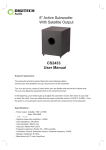 CS2433 User Manual 8” Active Subwoofer With