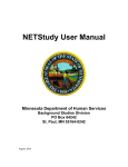 NETStudy User Manual  - Minnesota Department of Human