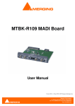 MTBK-R109 MADI Board User Manual