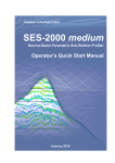 SES-2000 medium Operators Quick Start Manual