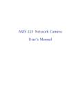 AXIS 221 Network Camera User`s Manual