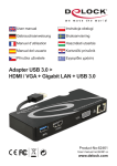 Adapter USB 3.0 > HDMI / VGA + Gigabit LAN + USB 3.0