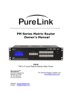 PM Series Matrix Router Owner`s Manual