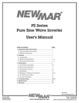 PS Series Pure Sine Wave Inverter User`s Manual