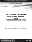 jet cleaners - in ground operator`s manual and
