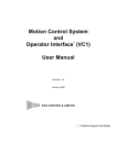 Motion Control System and Operator Interface (VC1) User Manual