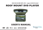 user`s manual roof mount dvd player