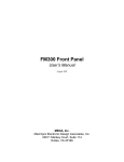 FM300 Front Panel User`s Manual