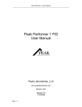 Peak Performer 1 FID User Manual