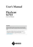 FlexScan S1703 User`s Manual