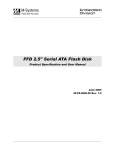 Product Specification and User Manual: FFD 2.5" Serial ATA Flash