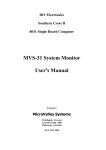 MVS-31 System Monitor User`s Manual