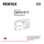 Pentax Optio E75 User Guide Manual pdf