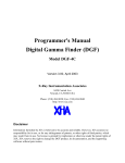 Programmer`s Manual Digital Gamma Finder (DGF)