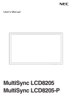 NEC LCD8205 LCD User Manual