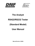 The Analyst RS422/RS232 Tester (Standard Model) User Manual
