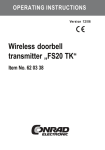 Wireless doorbell transmitter „FS20 TK“