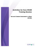 Activities Outline for Core OCAN