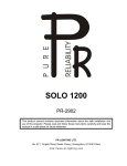 PR Solo 1200 User Manual
