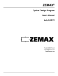 ZEMAX® Optical Design Program User`s Manual July 8, 2011