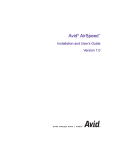 Avid AirSpeed Installation and User`s Manual