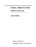 MODEL 2400R PLOTTER USER`S MANUAL ATLANTEK®