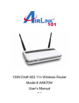 150N Draft 802.11n Wireless Router Model # AR670W User`s Manual