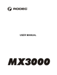 User manual MX3000 English