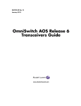 OmniSwitch AOS Release 6 Transceivers Guide - Alcatel