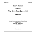 User`s Manual PFCU-4 Filter Set & Relay Control Unit