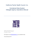 California Family Health Council, Inc. Centralized Data System