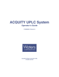 ACQUITY UPLC System Operator`s Guide