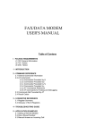 FAX/DATA MODEM USER`S MANUAL