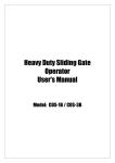 Heavy Duty Sliding Gate Operator User`s Manual