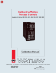 Calibrating Watlow Process Controls Calibration Manual