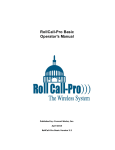 RollCall-Pro Basic Operator`s Manual
