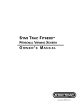 Star Trac Personal Viewing Screen Operation Manual