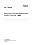Safety Instructions to All Personnel Handling Electron Tubes