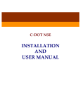 C-DOT NSE Installation & User Manual