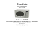 20 Litre microwave oven User manual Model