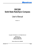 SSC200 Solid State Rate/Gyro Compass User`s Manual