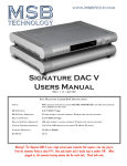 User Manual - MSB Technology