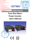 ST600-XXX Series Pure Sine Wave Power Inverter User`s Manual