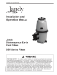 Jandy DEV Filter Installation and Operation Manual