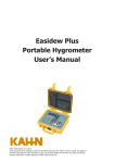 Easidew Plus Portable Hygrometer User`s Manual