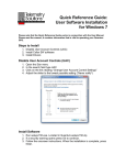 Quick Reference Guide: User Software Installation for Windows 7
