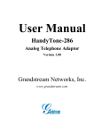 HandyTone 286 User Manual Grandstream Networks