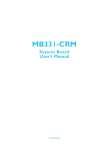MB331-CRM System Board User`s Manual - DFI-ITOX